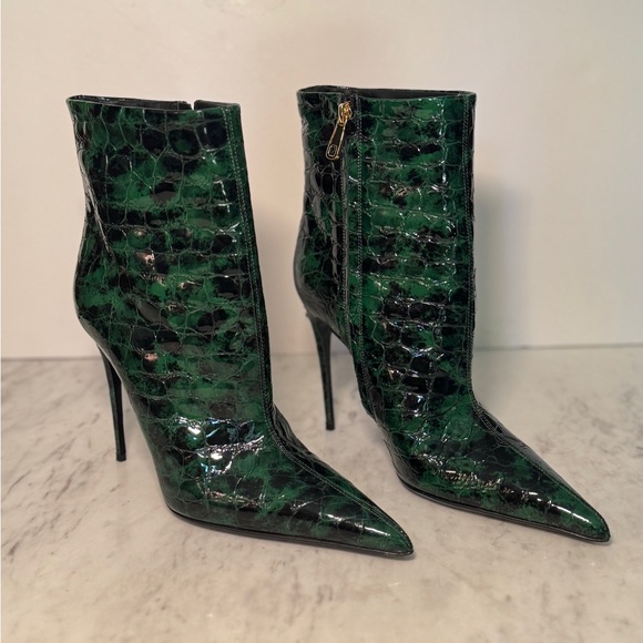 Dolce & Gabbana Green Heeled Boots with Stiletto